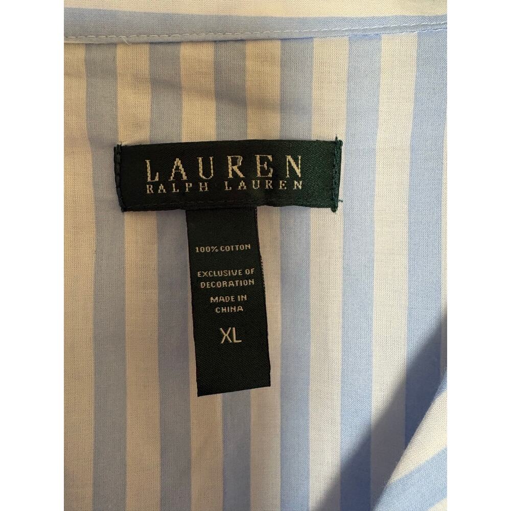 Lauren Ralph Lauren Women's Button-up Cotton XL Notched Collar Pajama Shirt BNWT - Picture 2 of 3